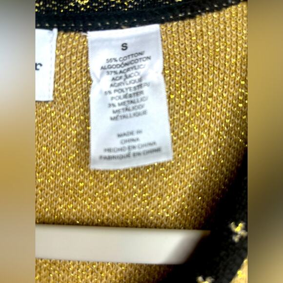 Alfred Dunner Gold Metallic and Black Sweater Set Size Small - Picture 5 of 8